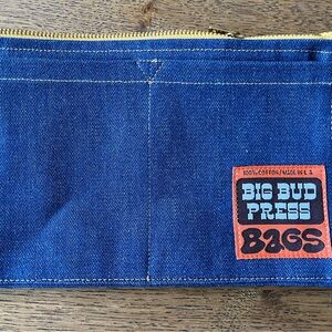 Big Bud Press Denim Zippered Pouch NEW!
